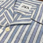 Cuban Collar Premium Half Sleeve Shirt (White + Blue) - Zara