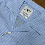 Cuban Collar Half Sleeve Shirt - Blue Stripe
