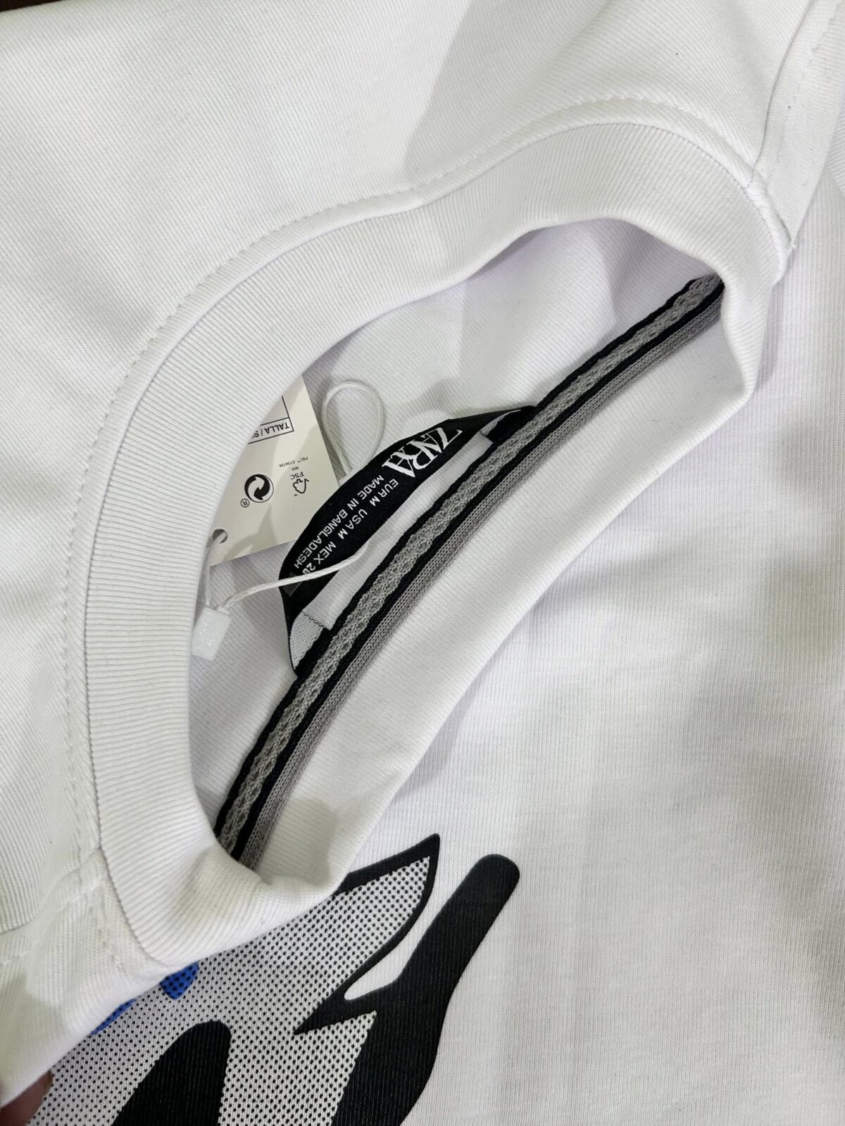 Zara Drop Shoulder White T-Shirt - Image 2