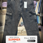 Men’s Premium Baggy Cargo Jeans Pant (Faded Black)