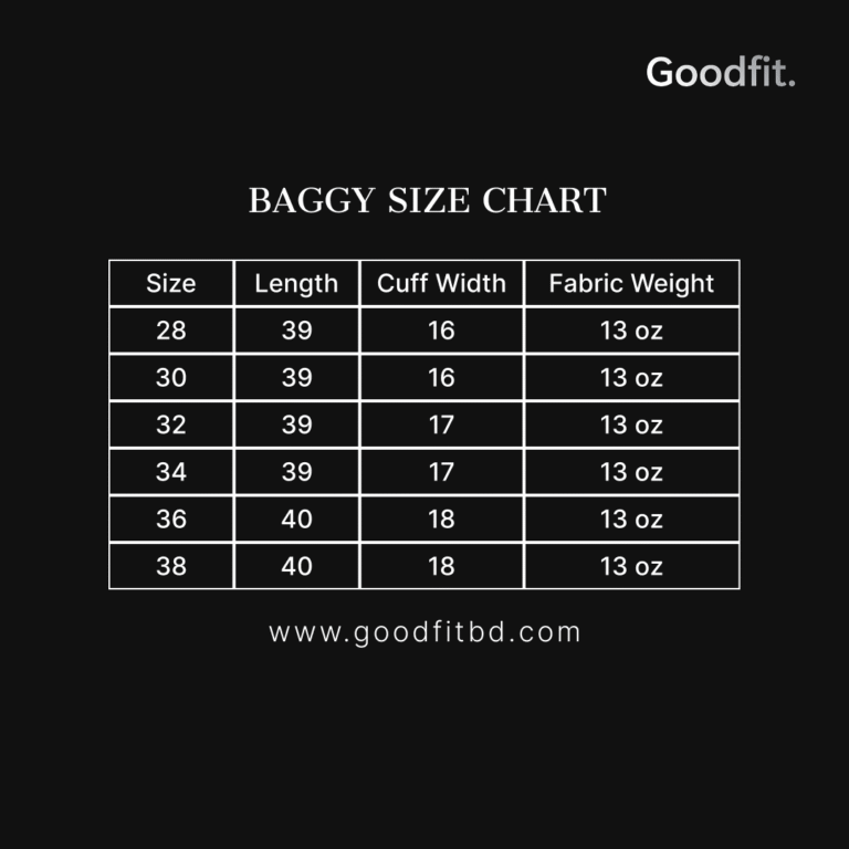 Baggy Pant size chat