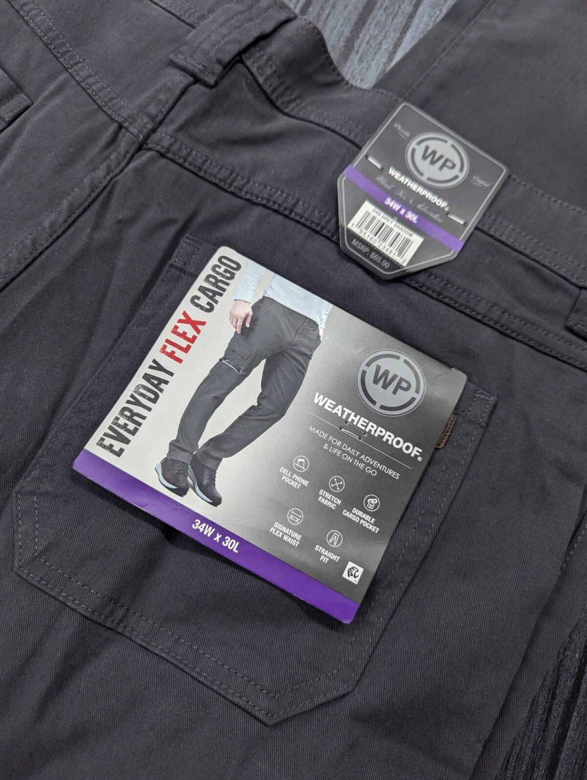 Men’s Weatherproof Cargo Pants – Grey Shadow | Goodfit - Image 3