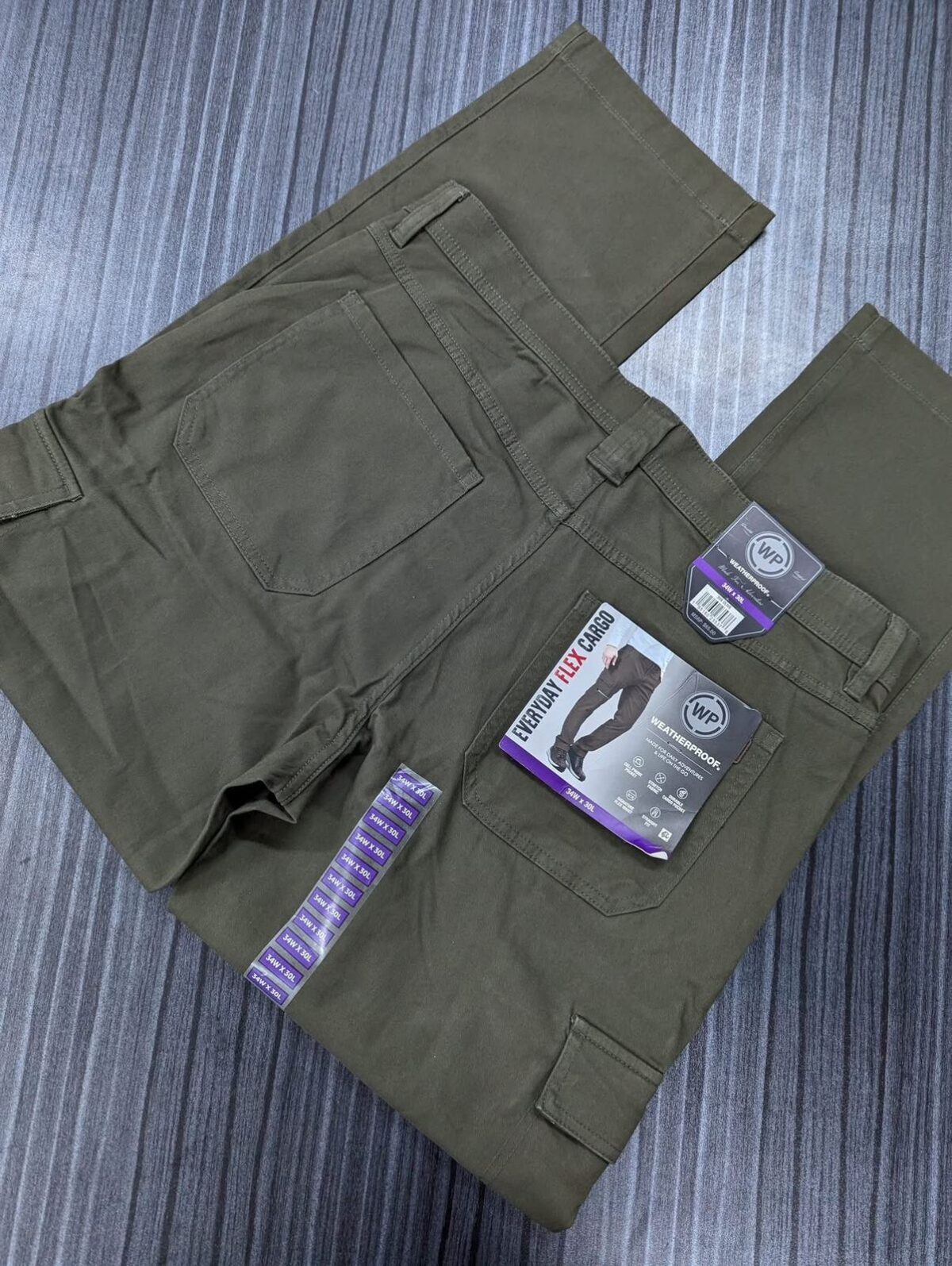 Men’s Weatherproof Cargo Pants – Olive | Goodfit - Image 2