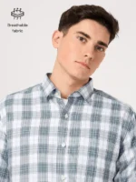 Goodfit Men’s XXXXL Grey White Check Shirt – Stylish & Comfortable Plus Size Shirt - Image 4